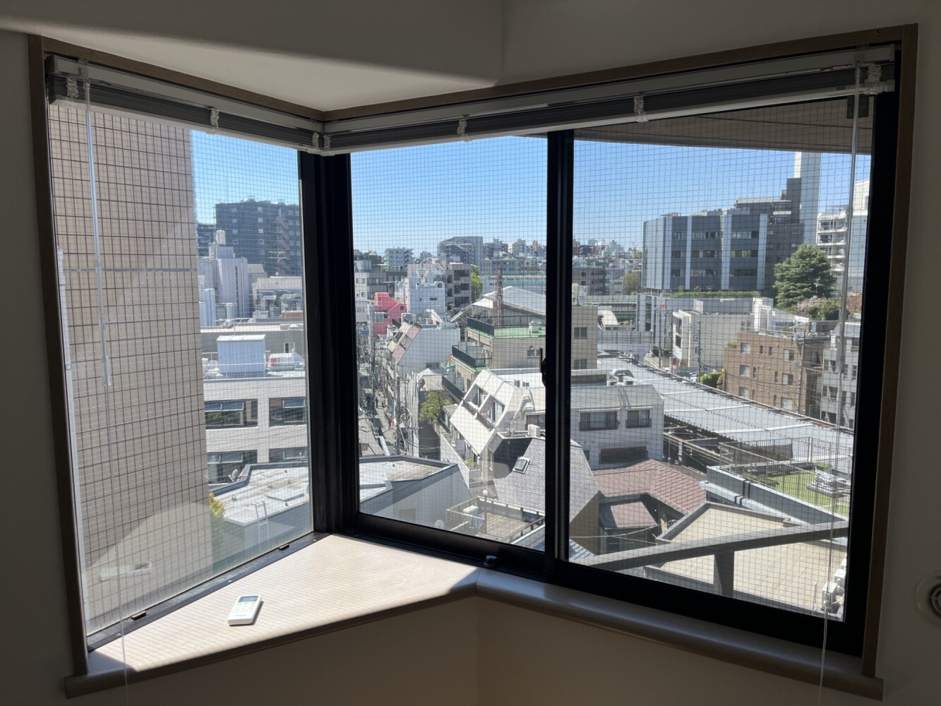 網入りガラスにNANO80S施工